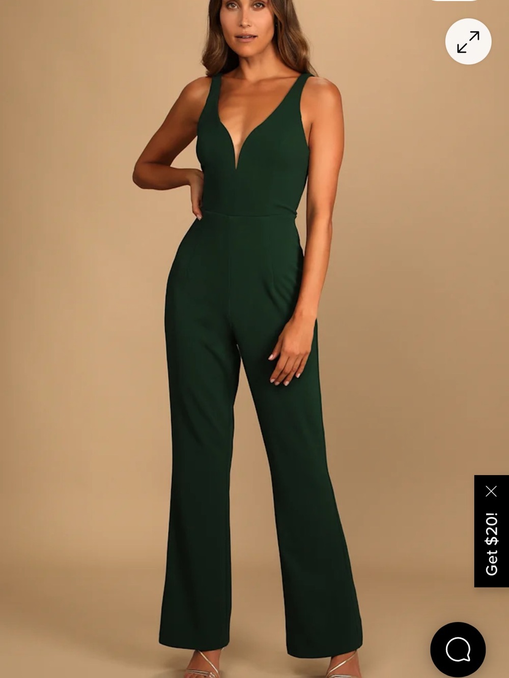 Lulu's Forest Green V-Neck Jumpsuit